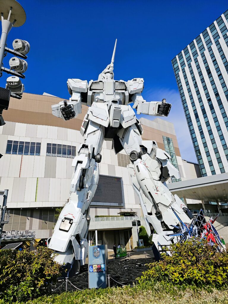 View of the Gundam Statue in Odaiba