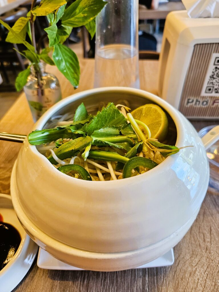 The second level is all the veggies that accompany pho