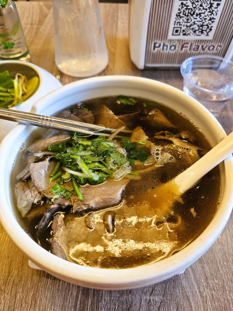 The third and final level is the bowl of pho