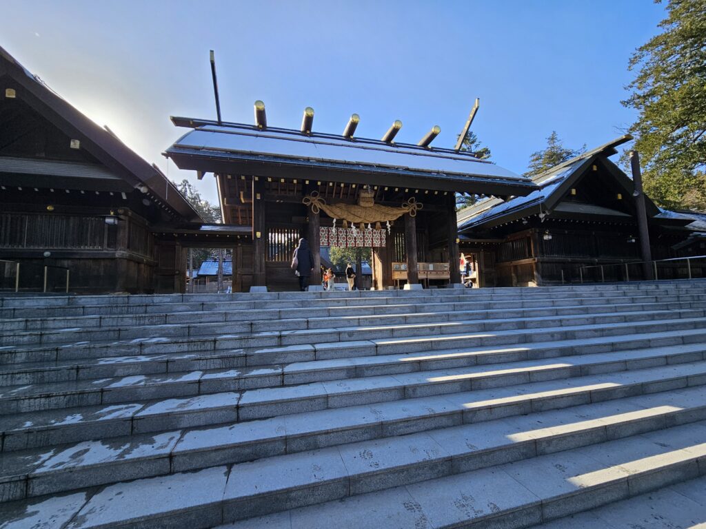 The entrance to Hokkaido Jingu Shrine next to Maruyama Park